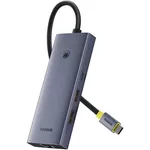 Переходник для IT Baseus HUB 7in1 Type-C to HDMI4K@60Hz*1+USB-A 3.1*2+Type-C 3.1*1+USB-A2.0*1+PD*1+RJ45*1, UltraJoy Series, Space Gray