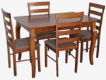 Комплект стол и стулья Evelin di Costacurta стол HV-29V Burnish Oak + 4 стула GLORIA Burnish/Ekea12 Dark Brown