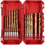 Burghiu Milwaukee 4932499763 Set de burghie HSS-G TIN RED HEX (19 buc)
