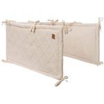 Protecție laterală pentru pătuț Jollein 004-895-68038 Aparator lateral pentru patut Check Knit Oatmeal, 180x30 cm