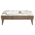 Măsuţă cafea Trendy Milano, Nuc, Marmura Alba 105x34x60cm