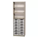 Офисный стеллаж Tisam Шкаф открытый с полками и лотками 702х405х2119, Бук Артизан (7703)