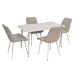 Set masă și scaune Evelin di Costacurta стол DT-405-4Wh + 4 стула YTC-055Wh Light grey