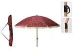 Зонт от солнца D1.76m с гибкой ножкой, 8 спиц, бордовый, с бахромой, с чехлом