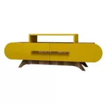 Comodă TV Trendy Trandafir, Nuc, Galben 145x49x36cm