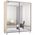 Шкаф Mobildor-Lux Арон с раздвижными зеркальными дверцами (220x60x220H см) Sonoma