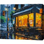 Картина по номерам BrushMe MG0023FC 40х50cm (fără cutie) Luminile orașului ploios