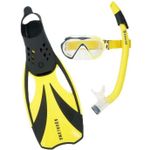 Accesoriu pentru înot AquaLung Set masca+tub scufundare COMPASS Black/Yellow XL