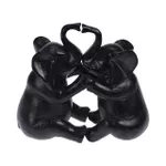 Decor Holland 48249 Статуэтка Два слона в поцелуе 16x15x8cm черная, керамика