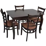 Комплект стол и стулья Evelin di Costacurta стол HV-29V Chocolate + 4 стула Coco Chocolate/Brown