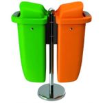 Coș de gunoi Hydro S Set 2 urne stradale pe suport, 2x50L, verde, orange 8001250