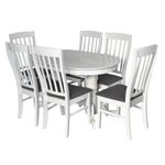 Комплект стол и стулья Evelin di Costacurta стол HV-31N White + 6 стула Wenyi White/Grey