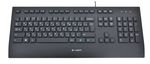 Keyboard Logitech K280e, Low-profile, Quiet typing, Spill-resistant, Palm rest, FN key, Black, USB