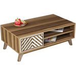 Журнальный столик Trendy Дюйм, Орех, Белый 105x38x60 см