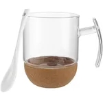 Veselă pentru băuturi Florina 3K1127 Set cana+lingura Florina, sticla, 240ml
