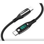 Кабель для моб. устройства Helmet Type-C to Type-C 100W 1.2m LED Display Series, Black