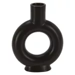 Decor Holland 22526 Подсвечник керамический Круг H16cm, D12cm, черный