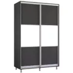 Dulap Mobildor-Lux Aron-P 1.0m-1.8m uși glisante din PAL orizontal (130x60x220H cm) Anthracite