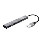 Adaptor de rețea USB Trust HALYX 4-PORT Mini USB HUB, silver