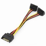 Cable SATA power splitter cable with angled output connectors, 0.15 m, Cablexpert CC-SATAM2F-02