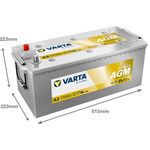 Автомобильный аккумулятор Varta 170AH 1000A(EN) клемы 3 (513x223x223) TE 077 AGM (670901100K182)