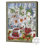 Картина по номерам Art Gallery QB205779 Mozaic cu diamante patrate 40x50cm Buchetel de la tara