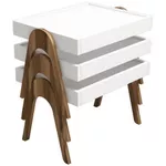 Măsuţă cafea Trendy Roma, Nuc, Alb 53x64x40cm, masa de cuibarit (3 bucati)