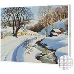 Картина по номерам Art Gallery QB201792 Mozaic cu diamante patrate 40x50cm Zi de iarna in sat