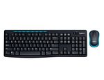 Wireless Keyboard & Mouse Logitech MK275, Multimedia, Spill-resistant, 2xAAA/1xAA, Black/Blue