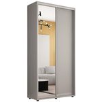 Dulap Mobildor-Lux Compact uși glisante Oglindă + PAL (110x45x220H cm) Grey