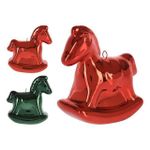 Новогодний декор Promstore 49019 Украшение елочное Лошадка 6.5cm, красный/зеленый