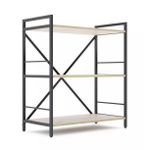 Raft de birou Nex Home Raft metalic Loft 900x800x400mm, 3 polite PAL, Anthracite/Oak Artisan