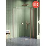 Cabină de duș New Trendy New Soleo Copper Brushed Rectangular 100x80x195 Hinged 6mm Active Shiel K-1990
