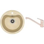 Chiuvetă bucătărie cu bateria Dr.Gans Dora + SanDonna F 1066 bej