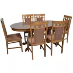 Комплект стол и стулья Evelin di Costacurta стол HV-31N Burnish + 6 стульев Deepa R Burnish/Brown