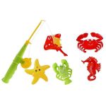 Jucărie Essa 200270595 Pescuit pentru copii pe magnet (1 undiță, 6 animale marine)