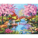 Tablou pe numere Richi (05868) Mozaic cu diamante Sakura inflorita 40x50