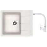 Мойка кухонная со смесителем Dr.Gans Nika 580 + SanDonna F 7103 alb