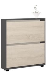 Полка для обуви Mobildor-Lux Leo Slim 100x16x86H cm Anthracite/Sonoma