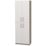 Dulap de birou Tisam Dulap închis cu patru uși, 702x405x2119mm, Fag Artizanal/Gri Deschis (7707)