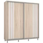 Dulap Mobildor-Lux Aron cu uși glisante сu lamele (190x60x220H cm) Sonoma