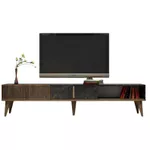 Comodă TV Trendy Milano, Nuc, Negru 180x40x35cm