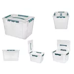 Cutie depozitare Бытпласт 57625 Grand Box 20L, 39X29X24.5cm, cu capac, albastru deschis