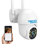 TECO VISION 2-мегапиксельная купольная PTZ-камера с звуком 360° и микрофоном, 128 ГБ, WIFI