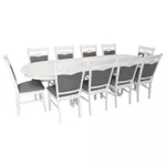 Комплект стол и стулья Evelin di Costacurta стол HV-33V White + 10 стульев HV-3167 White/NV-10WP Grey