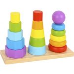 Jucărie Tooky Toy R25 /22/26 (77368) Piramidă din lemn TKF008B