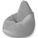 Fotoliu BeanBag BeanBag BM5838, Кресло Груша из велюра Standart, с двойным чехлом, L, Серый