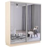 Dulap Mobildor-Lux Fox uși glisante din oglinzi (170x60x240H cm) Sonoma