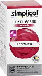 SIMPLICOL Intensiv - Rosen-Rot Vopsea pentru haine si textile in masina de spalat, Rosu-Trandafir