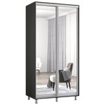 Dulap Mobildor-Lux Aron-S uși glisante din oglinzi (120x60x210H cm) Anthracite